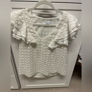 White shirt sleeve blouse with beautiful ruffle